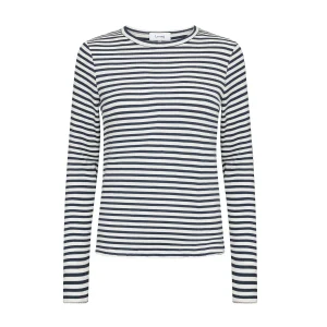 Ika 11 Bluse, Blå/Off White